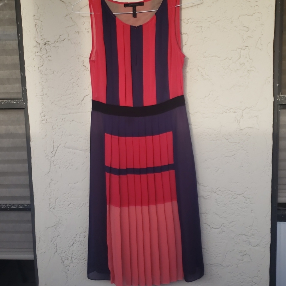BCBG Pleated Colorblock Dress
